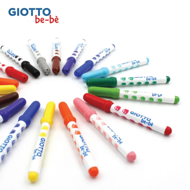 【GIOTTO】可洗式寶寶彩色筆12色｜不縮頭彩色筆 繪畫筆 水洗彩色筆 幼兒彩色筆 兒童彩色筆