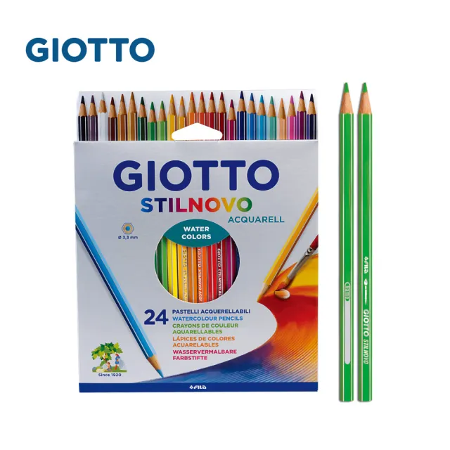 【GIOTTO】STILNOVO 水溶性色鉛筆24色|水性色鉛筆 六角色鉛筆 不易斷芯