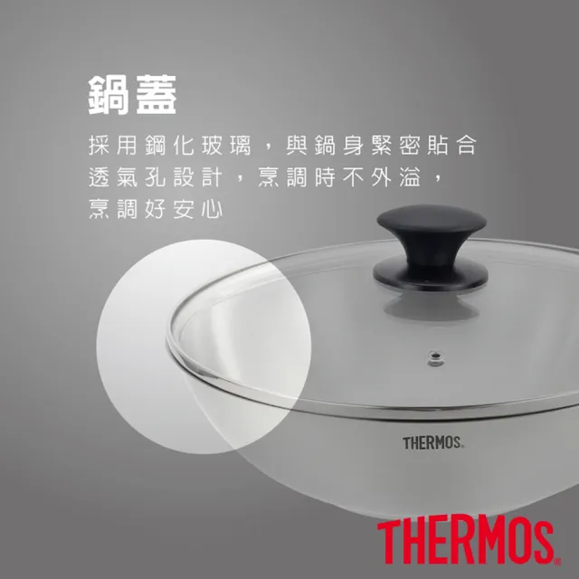 【THERMOS 膳魔師】momo獨家專售不鏽鋼含蓋單柄炒鍋28cm(LPD-28HB-S)