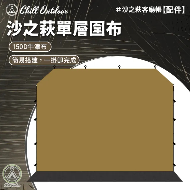 【Chill Outdoor】單層圍布 速開客廳帳專用(炊事帳 客廳帳 車尾帳 停車篷 天幕)
