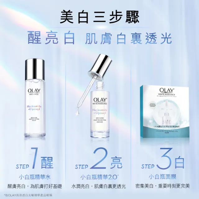 【OLAY 歐蕾】超值囤貨組★小白瓶精華水2入組(水感透白光耀精華水/化妝水150ml x 2)