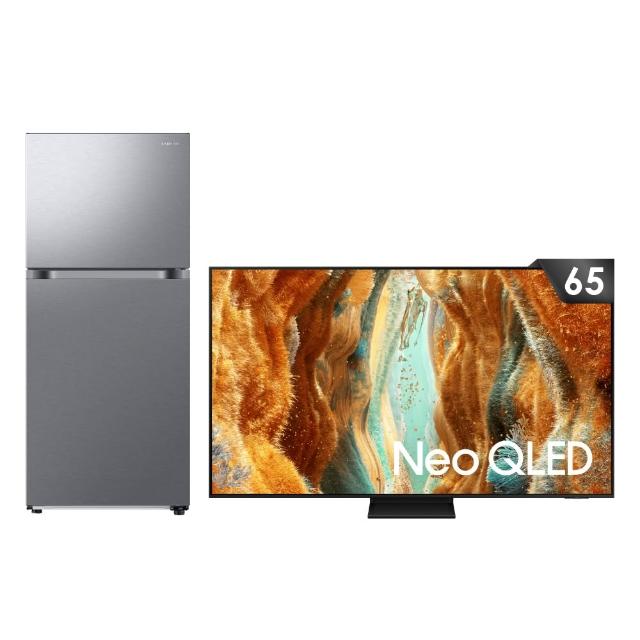 【Samsung 三星】65型4K Mini LED液晶顯示器+498公升一級能效變頻雙門冰箱(QA65QN70FAXXZW+RT18DG6308S9TW)