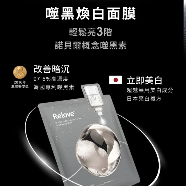 【Relove】全酵肌泌面膜30mlx5片+黑白泌膜任選2入組(3款任選 1敷2貼 外泌體刷菌灌膚)