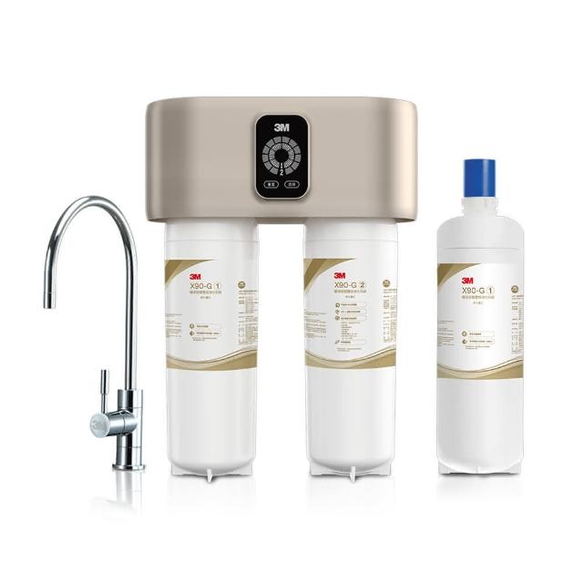 【加碼送軟水濾心】3M X90-G 櫥下型極淨倍智雙效淨水器(強效除垢/0.2微米精細孔徑/DWS6000-ST升級款/安裝)