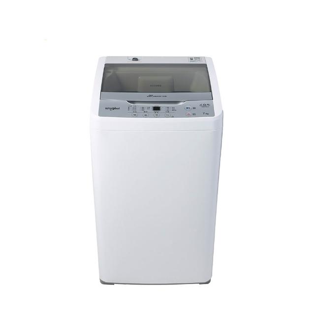 Whirlpool惠而浦 WM07PW 白色系洗衣機，尺寸500 x 895 x 535 mm，重量277kg，內槽材質為耐用不銹鋼，洗衣容量7kg以下，單槽設計，搭載定頻馬達，全機1年保固、馬達5年保固，含基本安裝服務，產地中國。適閤家庭日常使用，提供可靠洗淨效能與長效耐用，偏遠地區需加收運費，享10天猶豫期（非試用期）。規格以原廠公告為準。