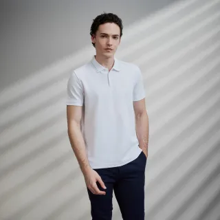 【G2000】男款 時尚撞色POLO領網眼布短袖T恤-白色(5114197200)   38女王節首選