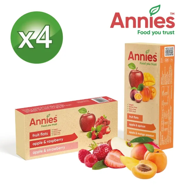 即期品【壽滿趣】紐西蘭Annies全天然水果條/水果乾80公克-任選4件(覆盆莓草莓/杏桃百香芒果)