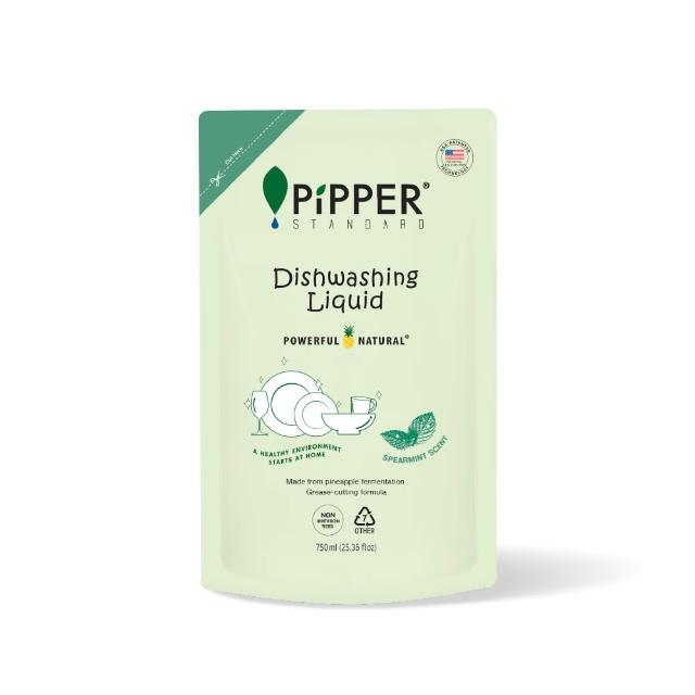 【PiPPER STANDARD】沛柏鳳梨酵素洗碗精補充包綠薄荷750ml(添加ECOCERT認證蘆薈 不咬手不乾澀)