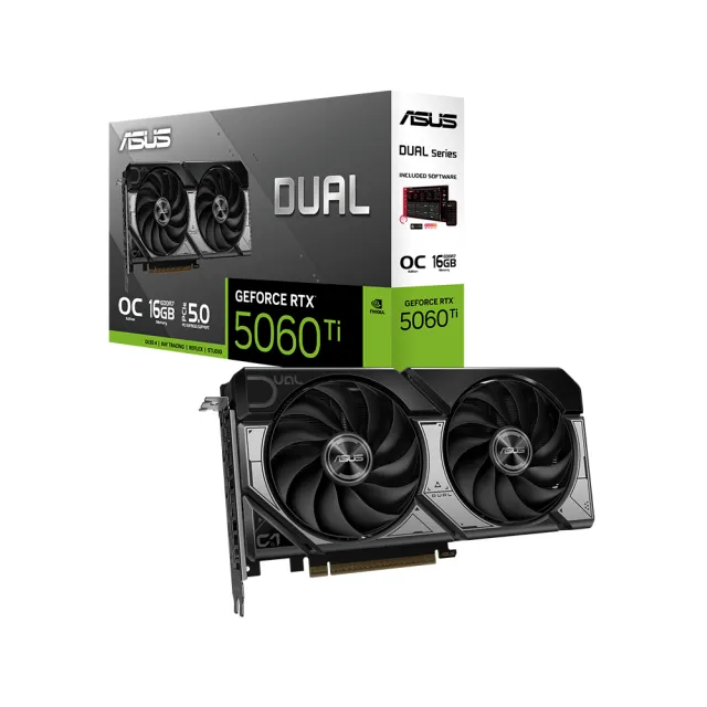 【ASUS 華碩】超值組★Dual GeForce RTX™ 5060 Ti 16GB GDDR7 OC 超頻版 顯示卡+ROG顯示卡支撐架-黑