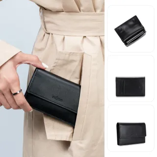 【satana】Leather 簡約名片卡夾/名片包/卡包/證件包 台灣製(黑色)