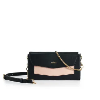 【satana】Leather 不簡單信封鏈袋包 小包 兩用包 肩背 / 側背 台灣製 SLG0650 - 黑