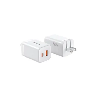 APLUS 45W GaN氮化鎵 快充頭 1C/1A 2孔 台灣製 充電器 充電頭(支援iPhone 17/16/15全系列快充)*