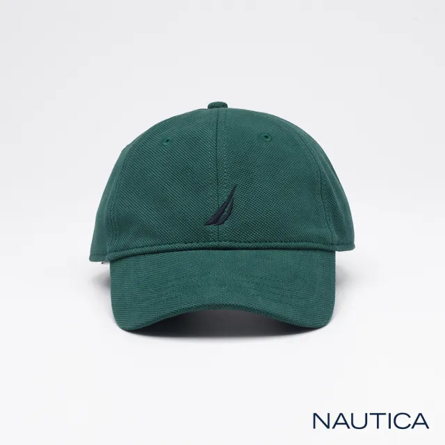 【NAUTICA】官方旗艦 簡約品牌LOGO帆船刺繡棒球帽(綠色)