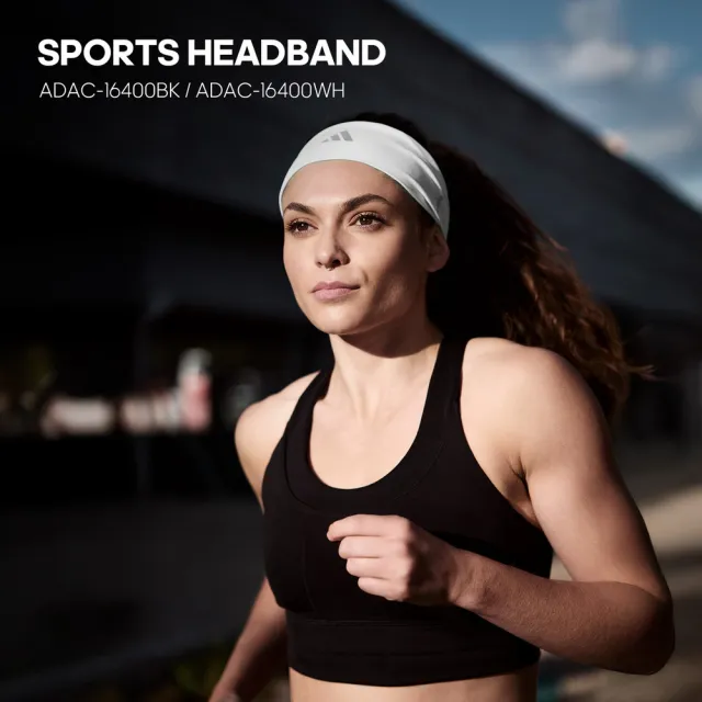 【adidas 愛迪達】涼感透氣運動頭帶 (黑/白)