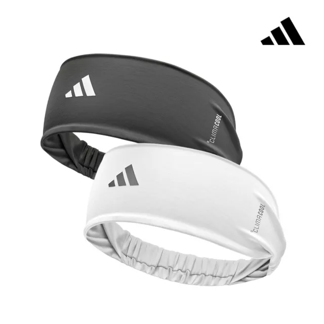 【adidas 愛迪達】涼感透氣運動頭帶 (黑/白)