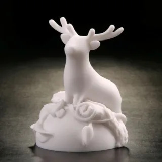 【Gallery Chuan 筌美術】和樂祥鹿 The propitious Formosan Sika Deer (石雕  送禮 藝品 藝術禮品 梅花鹿)