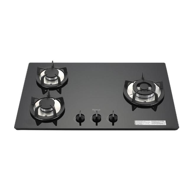 【林內】三口右單口防漏黑玻璃檯面爐 RB-302GH(BR) 含基本安裝