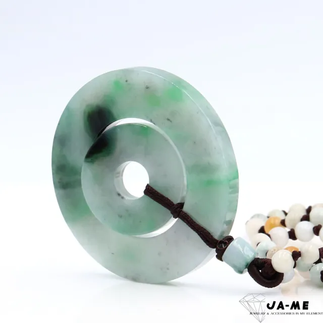 【JA-ME】天然A貨翡翠 冰飄花財源滾滾玉墜