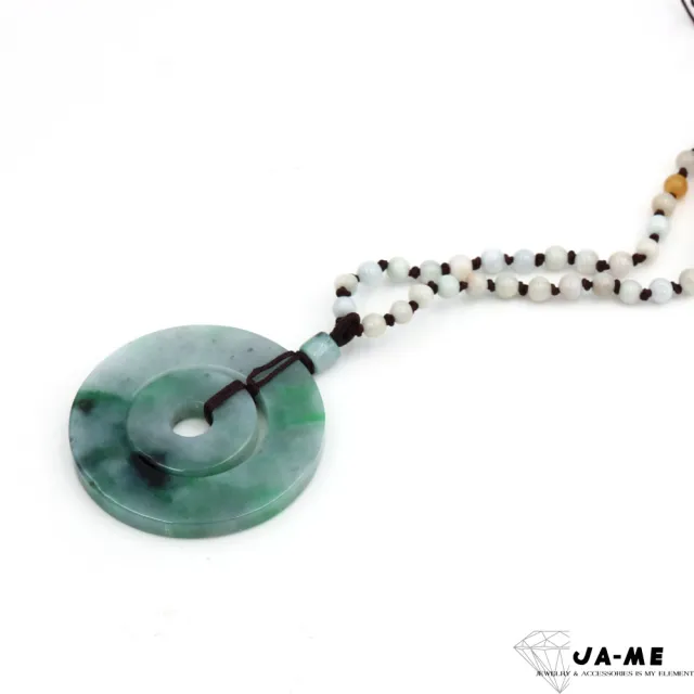 【JA-ME】天然A貨翡翠 冰飄花財源滾滾玉墜