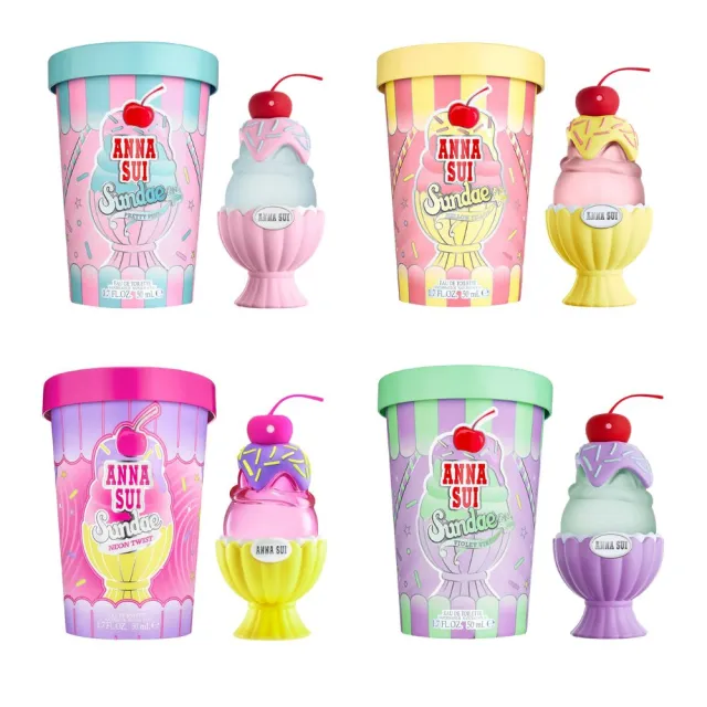【ANNA SUI 安娜蘇】SUNDAE果漾聖代淡香水50ml-粉紅柚惑/樂夏百香/戀愛紫檸/霓虹聖代 多款任選(專櫃公司貨)