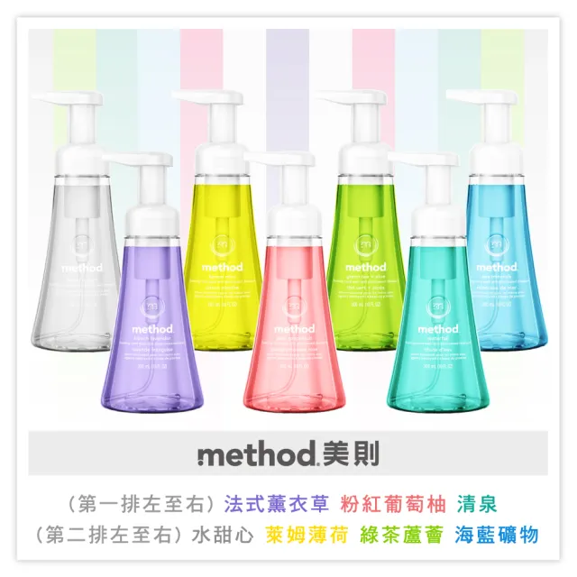 【method 美則】粉紅葡萄柚泡沫洗手露2瓶+4補組(洗手慕斯 洗手液 泡泡洗手)