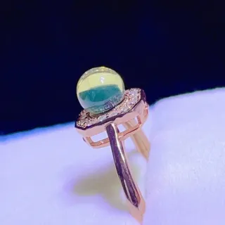 【勝弘珠寶】多明尼加藍珀簡約優雅戒指