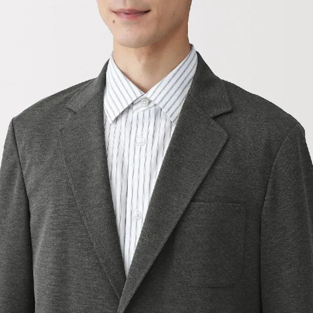 【MUJI 無印良品】男彈性針織外套(深灰/黑色/暗藍)