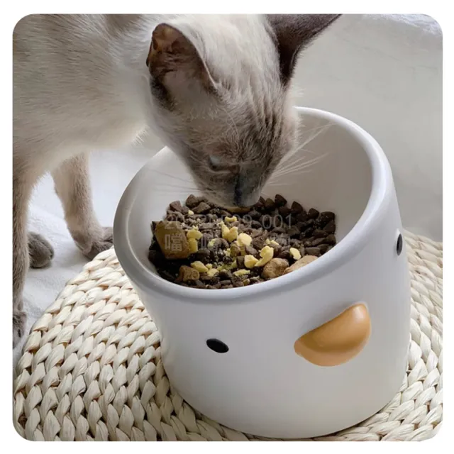 【PURROOM】小雞寵物飼料碗 水碗 貓碗 飼料碗 寵物碗(陶瓷碗 斜口 平口 高腳碗 貓水碗 狗碗 貓飼料碗)
