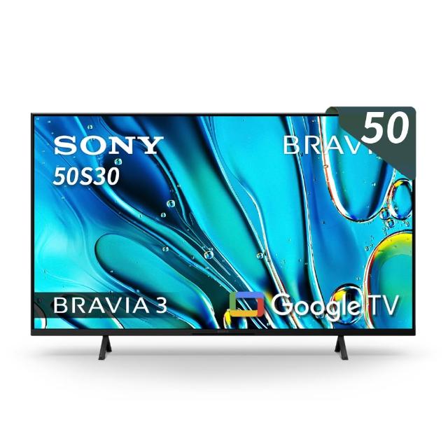 【SONY 索尼】BRAVIA 3 50型 X1 4K HDR Google TV顯示器(Y-50S30)