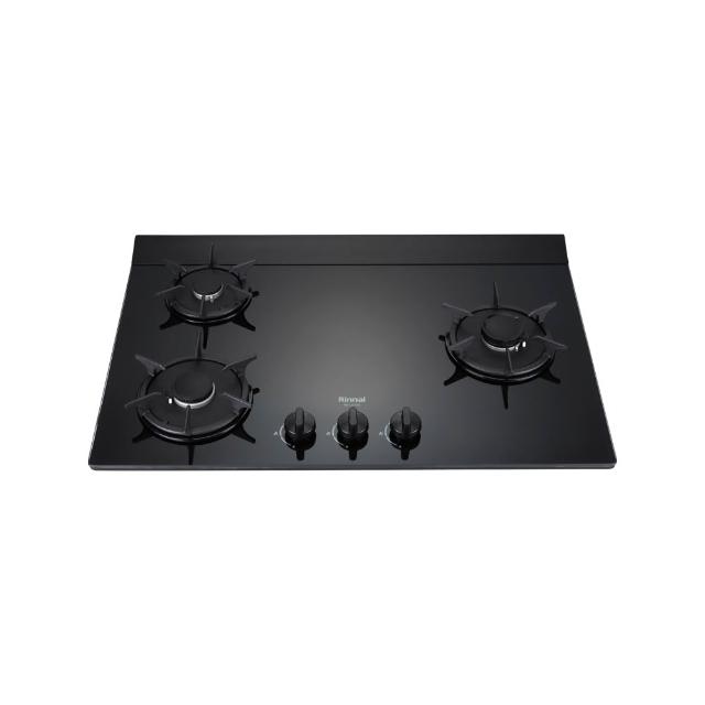 【林內】檯面式彩焱玻璃三口瓦斯爐LED旋鈕(RB-L3710GB 基本安裝原廠保固)