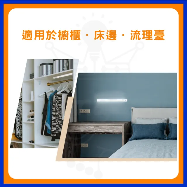 【DanceLight 舞光】3入組 10w 45cm感應層板燈 磁吸式層板燈(白光 6500K)