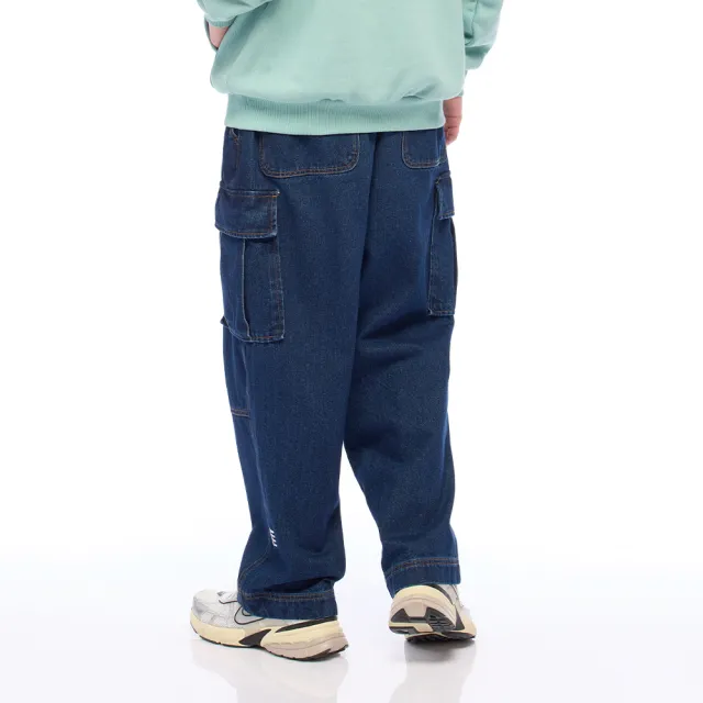【NAUTICA】官方旗艦 City Boy系列 男裝 街頭寬版大口袋丹寧長褲(藍色)