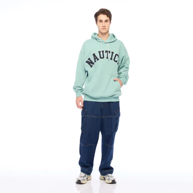 【NAUTICA】官方旗艦 City Boy系列 男裝 街頭寬版大口袋丹寧長褲(藍色)