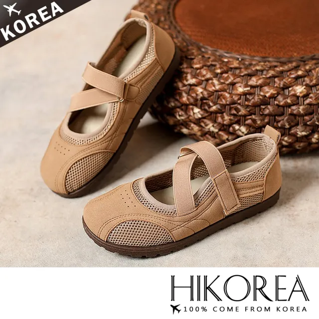 【HIKOREA】韓國空運。透氣滿分套腳輕量回彈2CM娃娃鞋/版型偏小(71-3640/三色/現貨+預購)