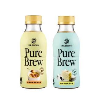 即期品【金車/伯朗】Pure Brew 伯爵千層風味/焦糖烤布蕾風味-任選(350mlx24入/箱)