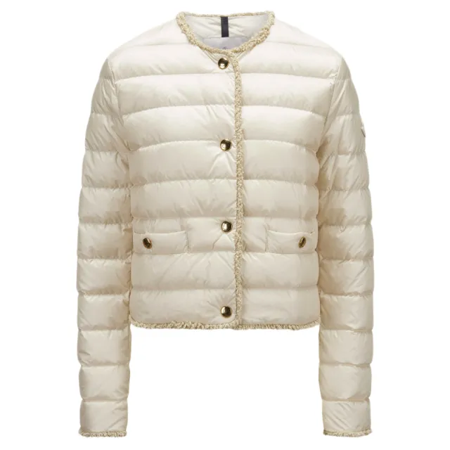 【MONCLER】春夏新款 女款 FLEURS 短版羽絨外套-淺米色(1號USA-S、2號USA-M、3號USA-L)