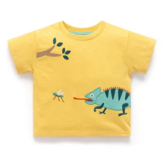 【Purebaby】澳洲有機棉 男童裝短袖上衣 單入 兩款任選 (有機棉 T恤 黃色/湖水藍)