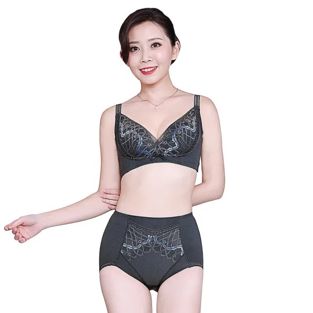 【Swear 思薇爾】美波曲線系列B-E罩無鋼圈蕾絲包覆背心型塑身女內衣(墨綠灰)