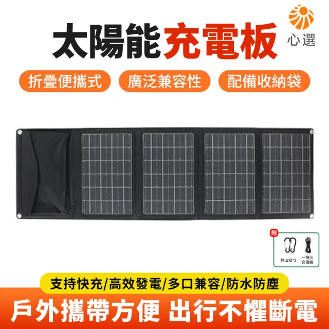 HeartPick心選 45W折疊太陽能板 單晶矽太陽能板 折疊太陽能充電板 太陽能板折疊包 露營自駕發電板
