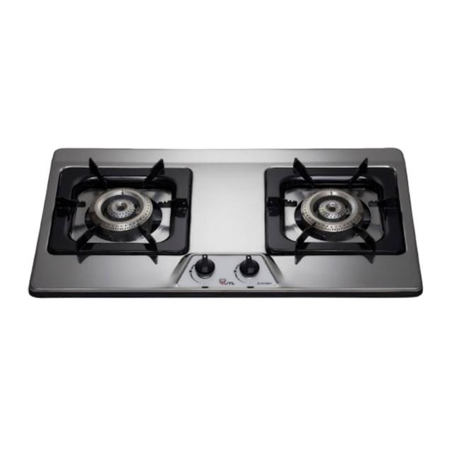 【喜特麗】雙口不鏽鋼面板檯面爐(JT-GC202S 原廠保固服務基本安裝)