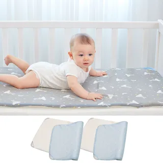 【GIO Pillow】中床60×120cm 二合一有機棉透氣嬰兒床墊 床套2入組 M號(透氣床墊 可水洗床墊 彌月禮)