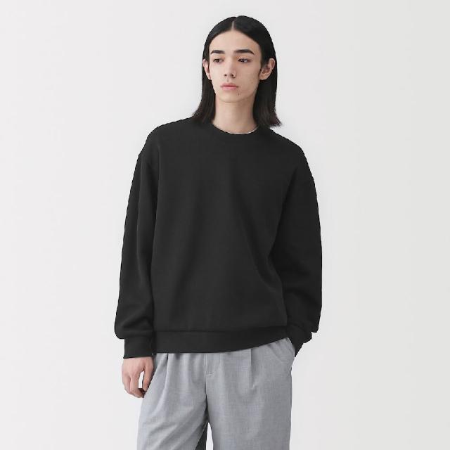 【MUJI 無印良品】男二重織圓領套衫(淺灰/黑色/卡其/煙燻藍/暗藍)