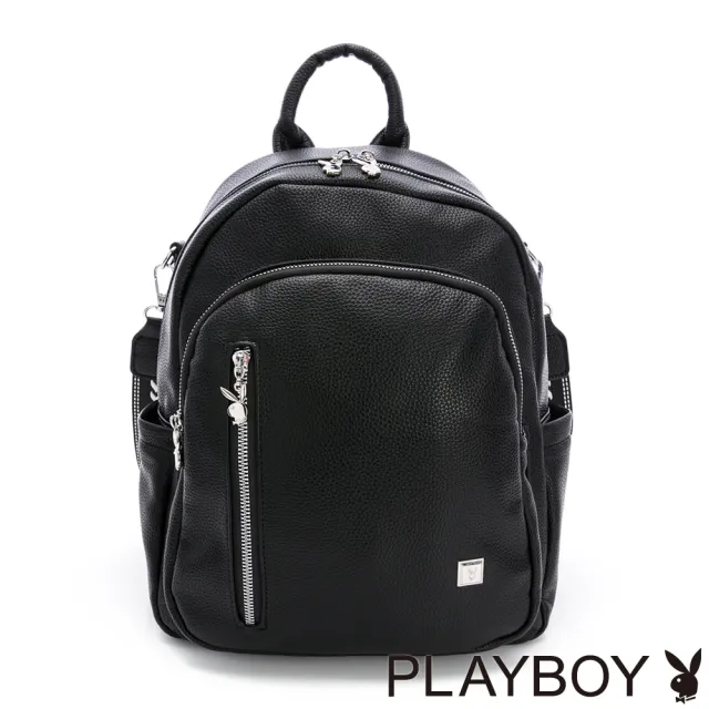 【PLAYBOY】後背包可肩背  Portable系列 - 黑色