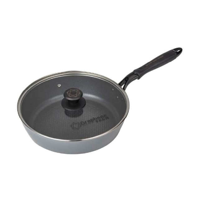 【DIAMOND CHEF】黑金石墨烯不沾鍋深平底鍋28cm(含蓋/IH爐可用/深煎鍋)