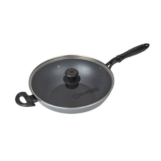 【DIAMOND CHEF】黑金石墨烯不沾鍋深炒鍋30cm(含蓋/IH爐可用/炒菜鍋)