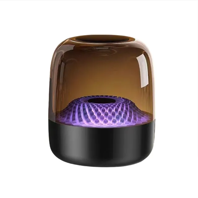 琉璃藍牙音響 家用電腦兩用 小型重低音炮 炫光設計桌面音響(音箱、透明音箱、炫彩)