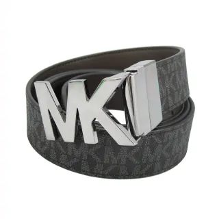 【Michael Kors】新款金屬字母滿版LOGO皮帶36S1LBLY1B(字母黑灰)