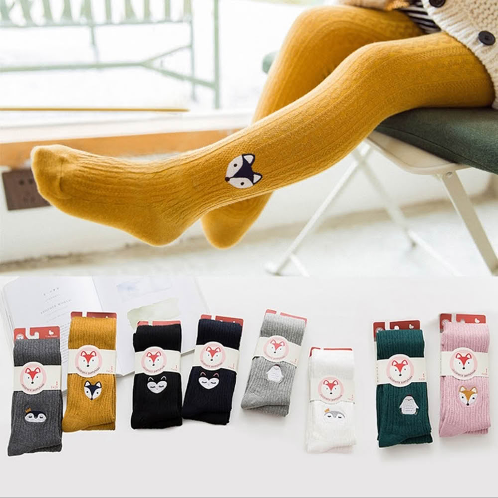 【橘魔法】卡通動物刺繡褲襪 襪子 內搭褲 兒童褲襪 童裝 女童 中童 大童 兒童