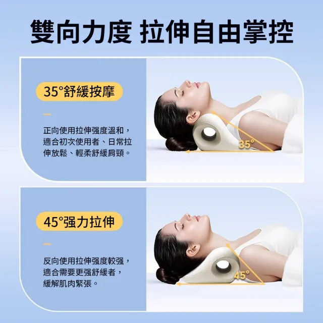 頸椎按摩頸部舒緩枕 凸點按摩頸椎牽引枕 人體工學肩頸舒壓按摩器 按摩助眠頸椎枕  放鬆拉伸牽引枕