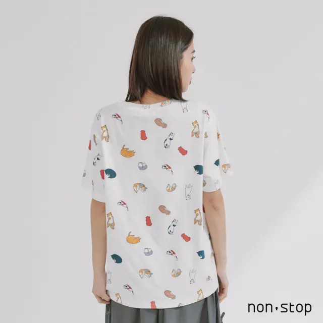 【non-stop】懶貓日常滿版印花T恤-2色